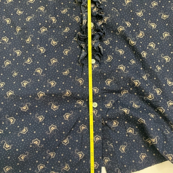 Champs Denim Women’s Ruffled Button Down Paisley Print Work Blouse Size Large - Picture 6 of 9